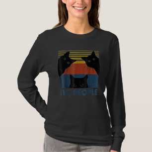 Retro Style Ew, People T-Shirt Funny Cat Introvert