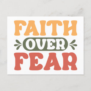 Retro Style   Faith over Fear Postcard
