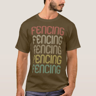 Retro Style Fencing Design  T-Shirt
