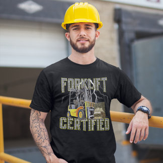 Retro Style Funny Forklift Operator Forklift Certi T-Shirt