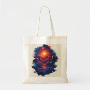 Retro-style galaxy tote bag