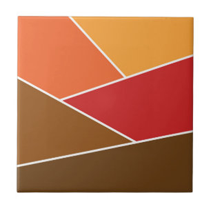 Retro style geometric design ceramic tile