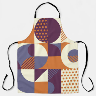 Retro Style Geometric Pattern Design Apron
