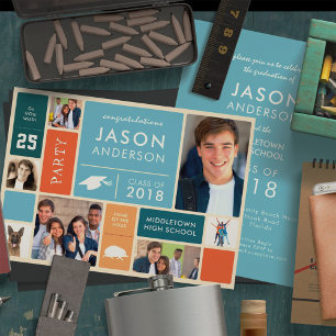 Retro Style Graduation Party Invitation