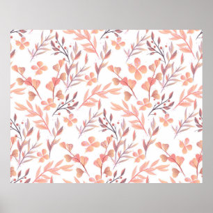 Retro style hand drawn seamless floral ornament. C Poster
