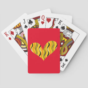 Retro Style Heart Red Playing Cards