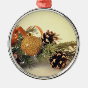 Retro Style Holiday Decorations Metal Ornament