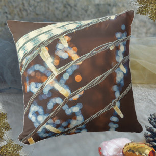 Retro style holiday lights cushion