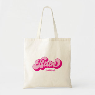 Retro Style Hot Pink Babe Bridesmaid Personalised Tote Bag