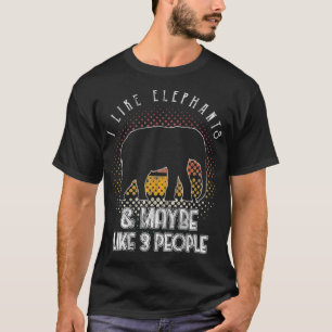 Retro Style I Like Elephants Funny Elephant Lover T-Shirt