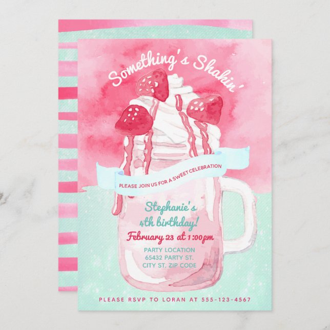 Retro Style Ice Cream Party, Birthday Invitation (Front/Back)