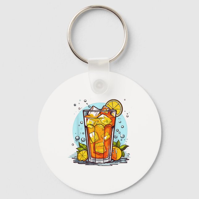 Retro Style Ice Tea  Key Ring (Front)