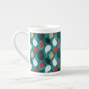 Retro Style in Attractive Swirl of Colours  Bone China Mug