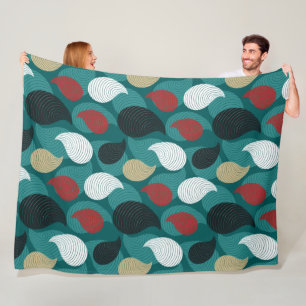 Retro Style in Attractive Swirl of Colours  Fleece Blanket