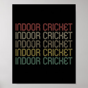 Retro Style Indoor Cricket Poster
