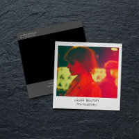 Retro style instant photo square business card