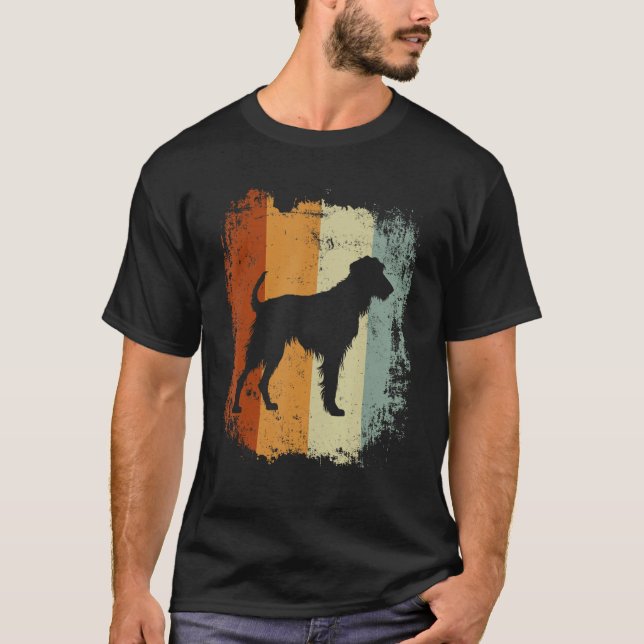Retro Style Irish Wolfhound Dog T-Shirt (Front)