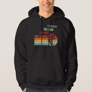 Retro Style Lineman The Man Myth Legend Father Day Hoodie