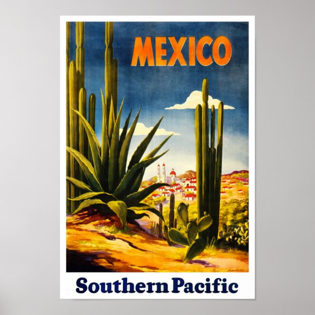 Retro style Mexico Travel Poster (Front)