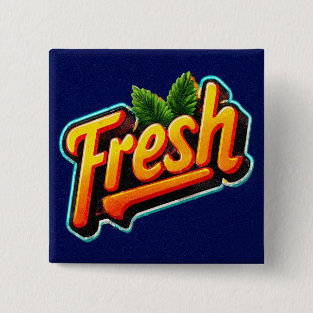 Retro Style Minty Fresh Pinback Button (Front)
