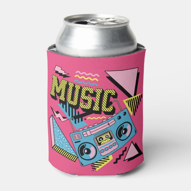 Retro style music boombox design can cooler (Can Front)