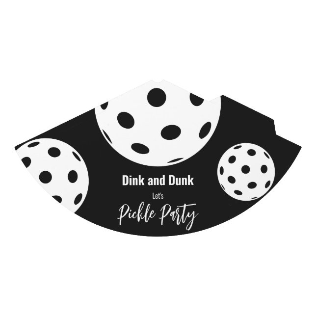 Retro Style Neon Black Themed Pickleball Birthday Party Hat (Front)