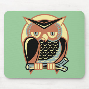 Retro Style Owl Mouse Pad