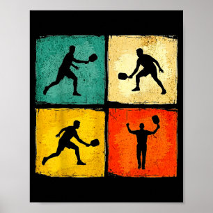 Retro style paddlebal lover playing men women poster