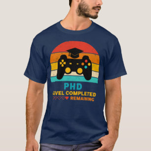 Retro Style PhD Level Completed Graduation T-Shirt