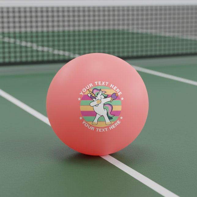 Retro Style Ping Pong Dabbing Unicorn Ping Pong Ball (Creator Uploaded)