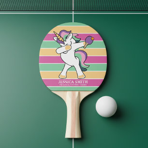 Retro Style Ping Pong Dabbing Unicorn Ping Pong Paddle