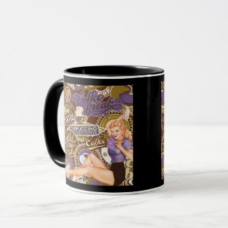 Retro Style Pinup Girl Coffee Break Collage Mug