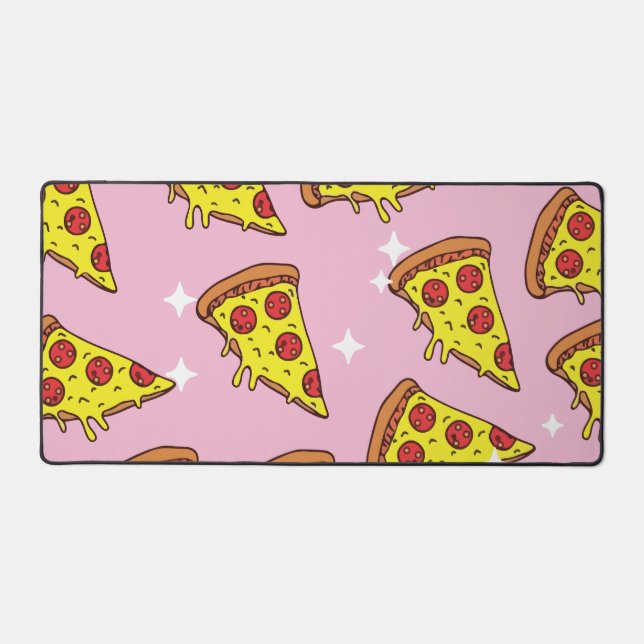 Retro Style Pizza Slices Seamless Pattern Desk Mat (Front)