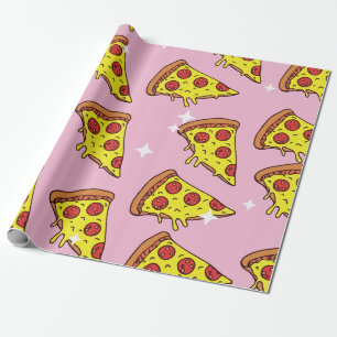 Retro Style Pizza Slices Seamless Pattern Wrapping Paper