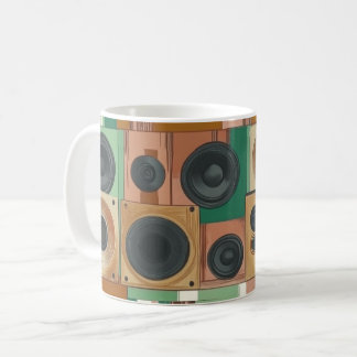 Retro-style portable radio cassette players coffee mug