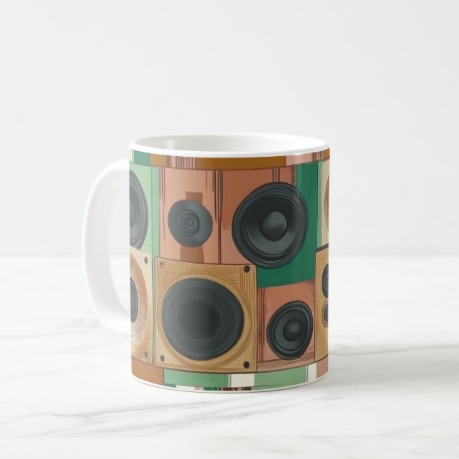 Retro-style portable radio cassette players coffee mug (Front Left)