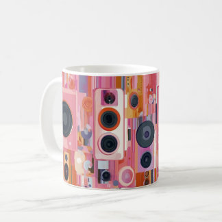 Retro-style portable radio cassette players coffee mug