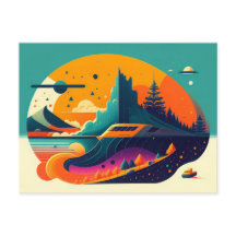 Retro Style Poster Collection Postcard #23