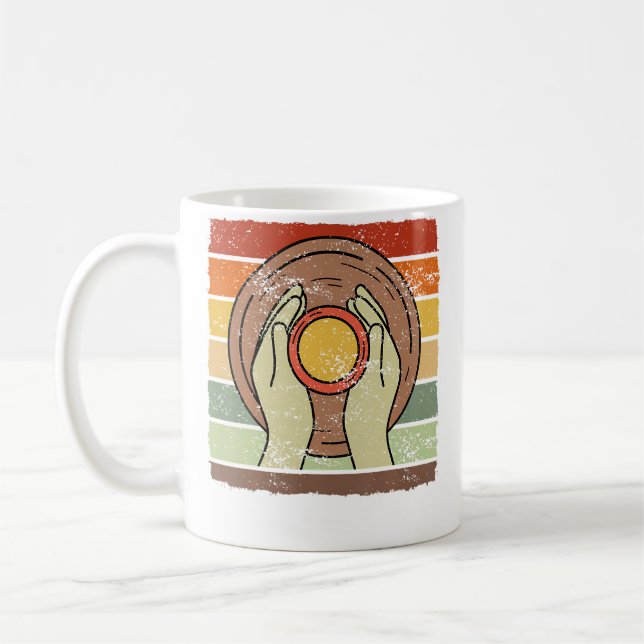 Retro Style Pottery - Ceramics Artist Clay Pottery Coffee Mug (Left)