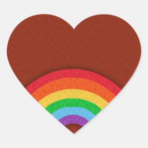 Retro Style Rainbow Heart Sticker