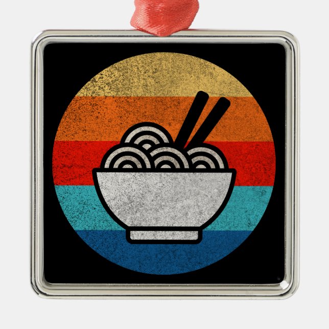 Retro style ramen metal ornament (Front)
