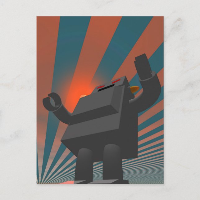 Retro Style Robot 4 Postcard (Front)