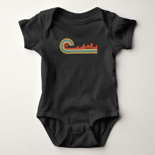 Retro Style Rochester New York Skyline Baby Bodysuit