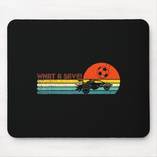 Retro Style Rocket Rc Soccer Car League Funny Game Mouse Pad (Front)