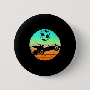 Retro Style Rocket Rc Soccer Car League Gamer Gift 6 Cm Round Badge