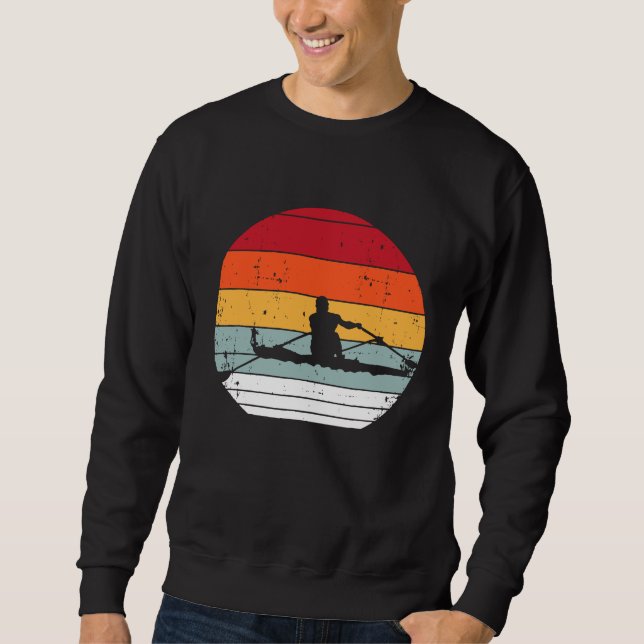 Retro Style Rowing Funny Rower Boating Team Gift M Sweatshirt (Front)