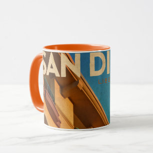 Retro Style San Diego California coffee mug