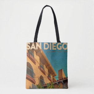 Retro Style San Diego California Tote bag