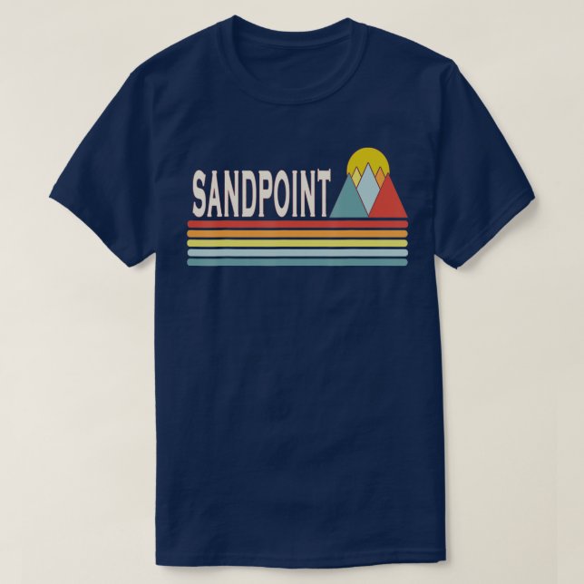 Retro style Sandpoint Idaho outdoors  T-Shirt (Design Front)