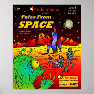 Retro Style Sci-Fi Comic Book Poster